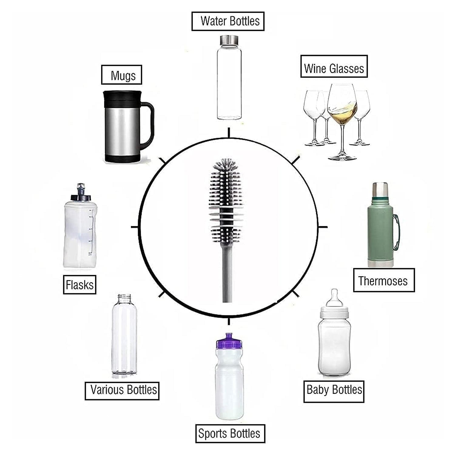 Multipurpose Bottle Cleaning Brush: Kitchen Tool thumbnail 7