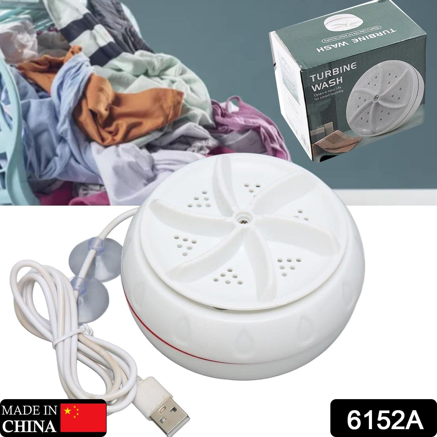 Mini Turbo Washing Machine Of Portable Usb-Powered Washer For Home thumbnail 2
