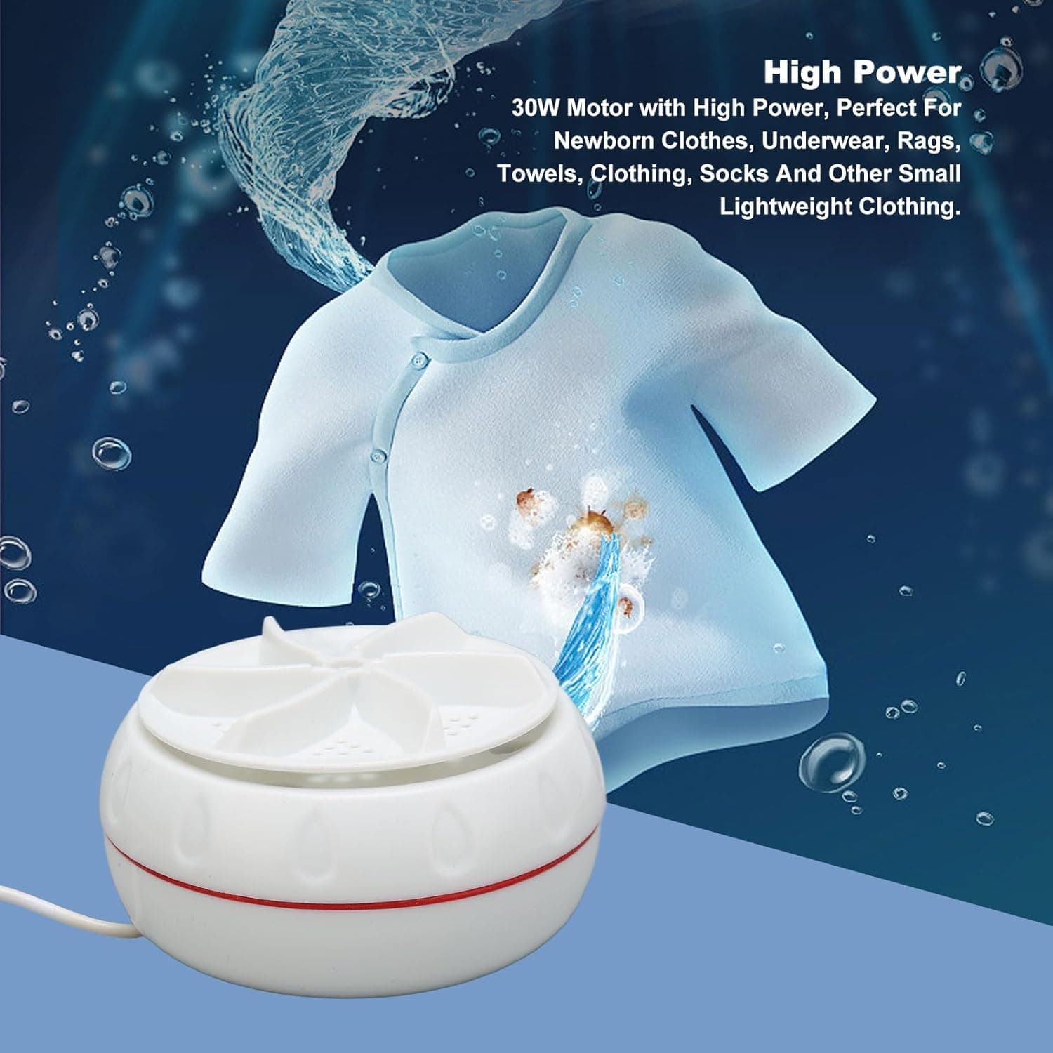 Mini Turbo Washing Machine Of Portable Usb-Powered Washer For Home thumbnail 4