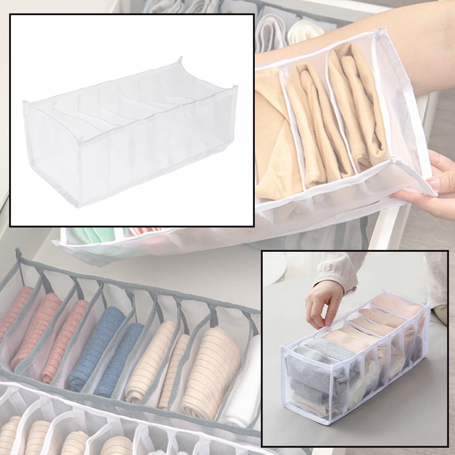 Laundry 7 section bag widely used for storing and managing laundry cloths and stuffs etc. thumbnail 3