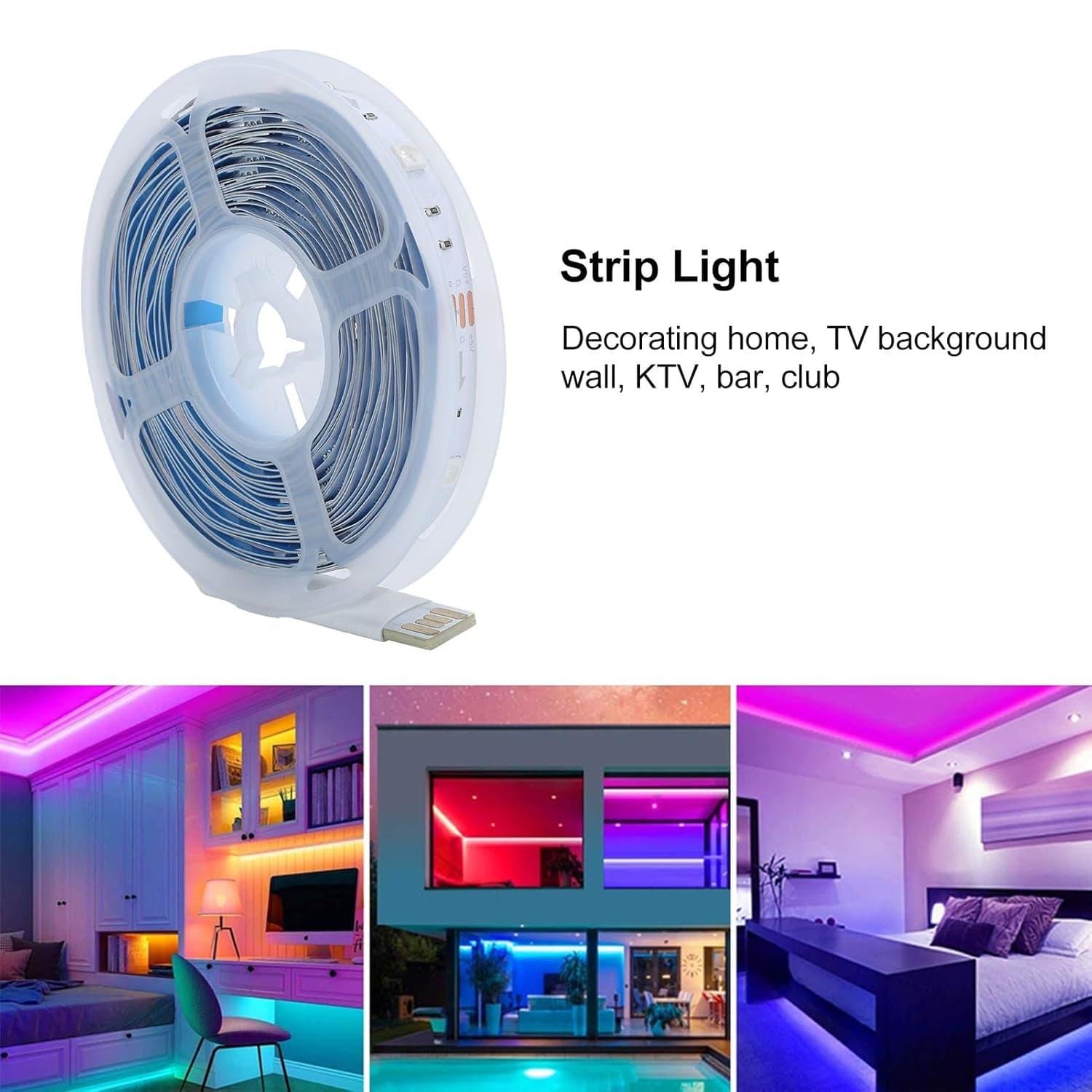 Multi Coloured 10M RGB LED Strip Lights (1 Pc) thumbnail 4