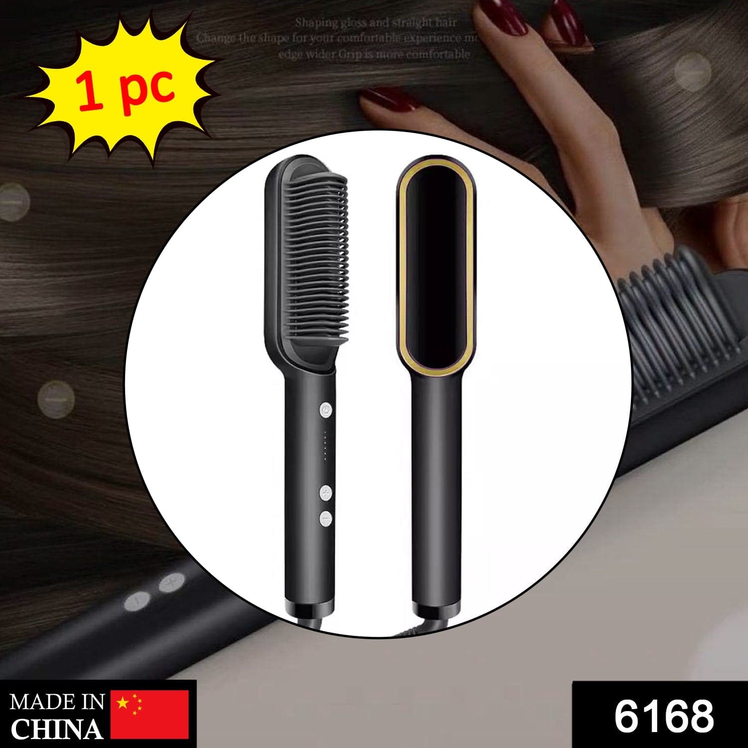 Hqt-909B Hair Straightener Used While Massaging Hair Scalps And Head., Hair accessories thumbnail 2