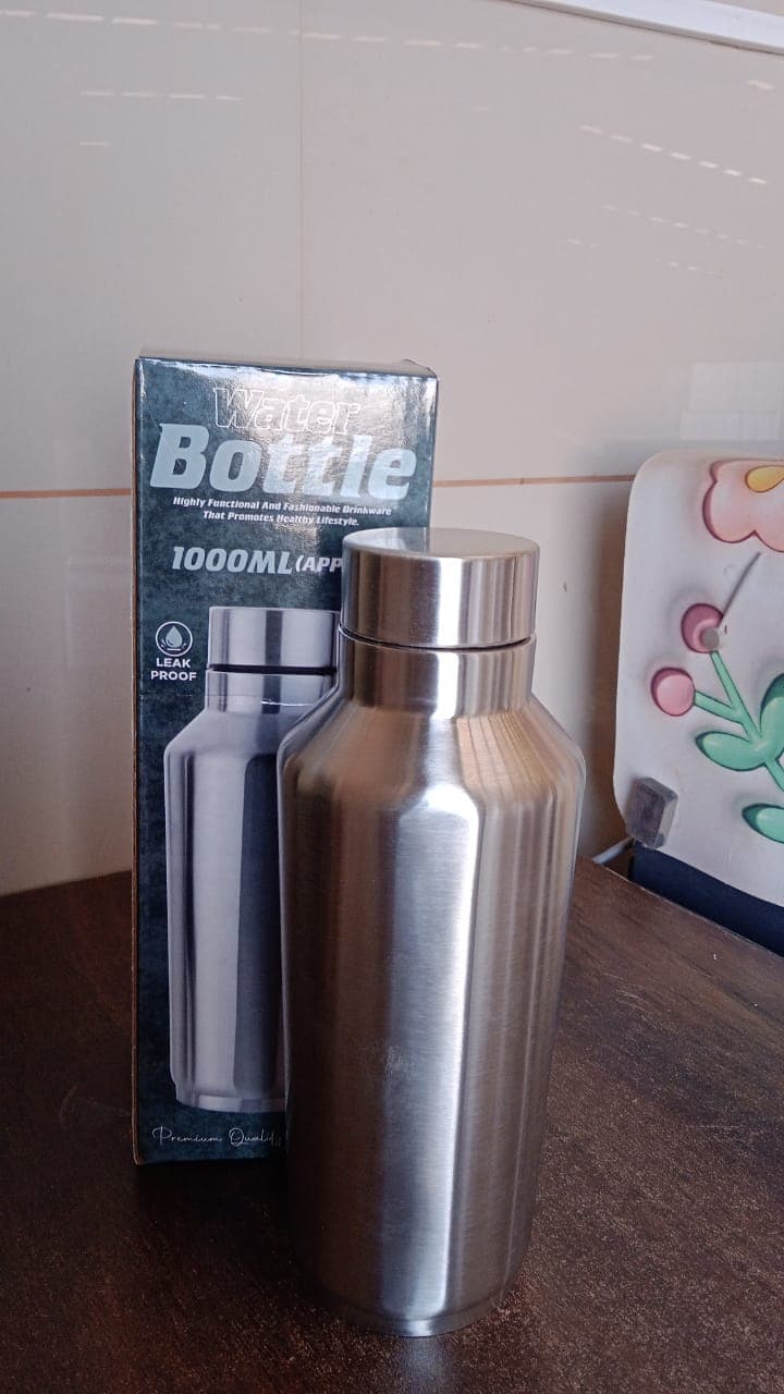 Stainless Steel Water Bottle (1000ML / 1 Pc / Steel) thumbnail 7