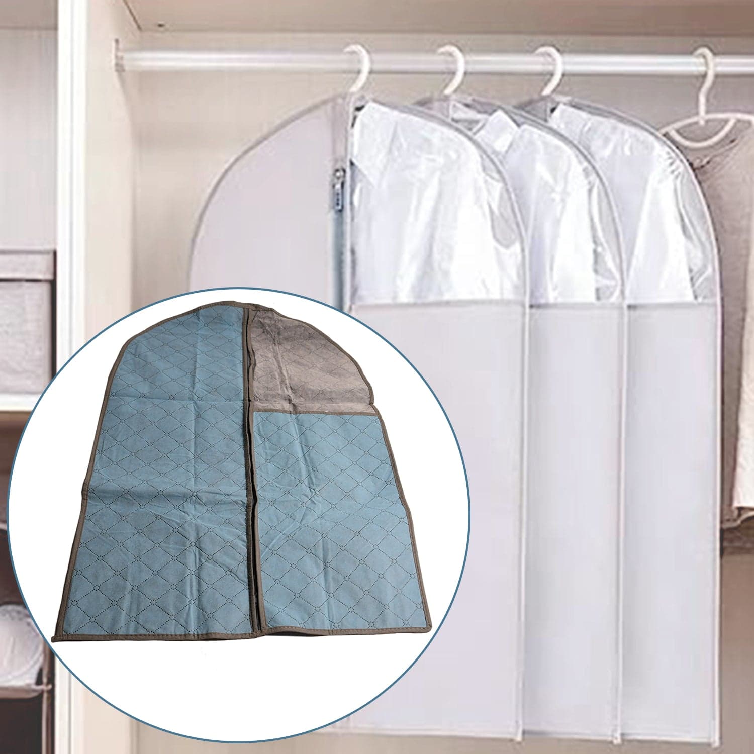 Foldable Non Woven Men's Coat Blazer Suit Cover men's coat blazer cover fold over breathable garment bag suit cover. thumbnail 1