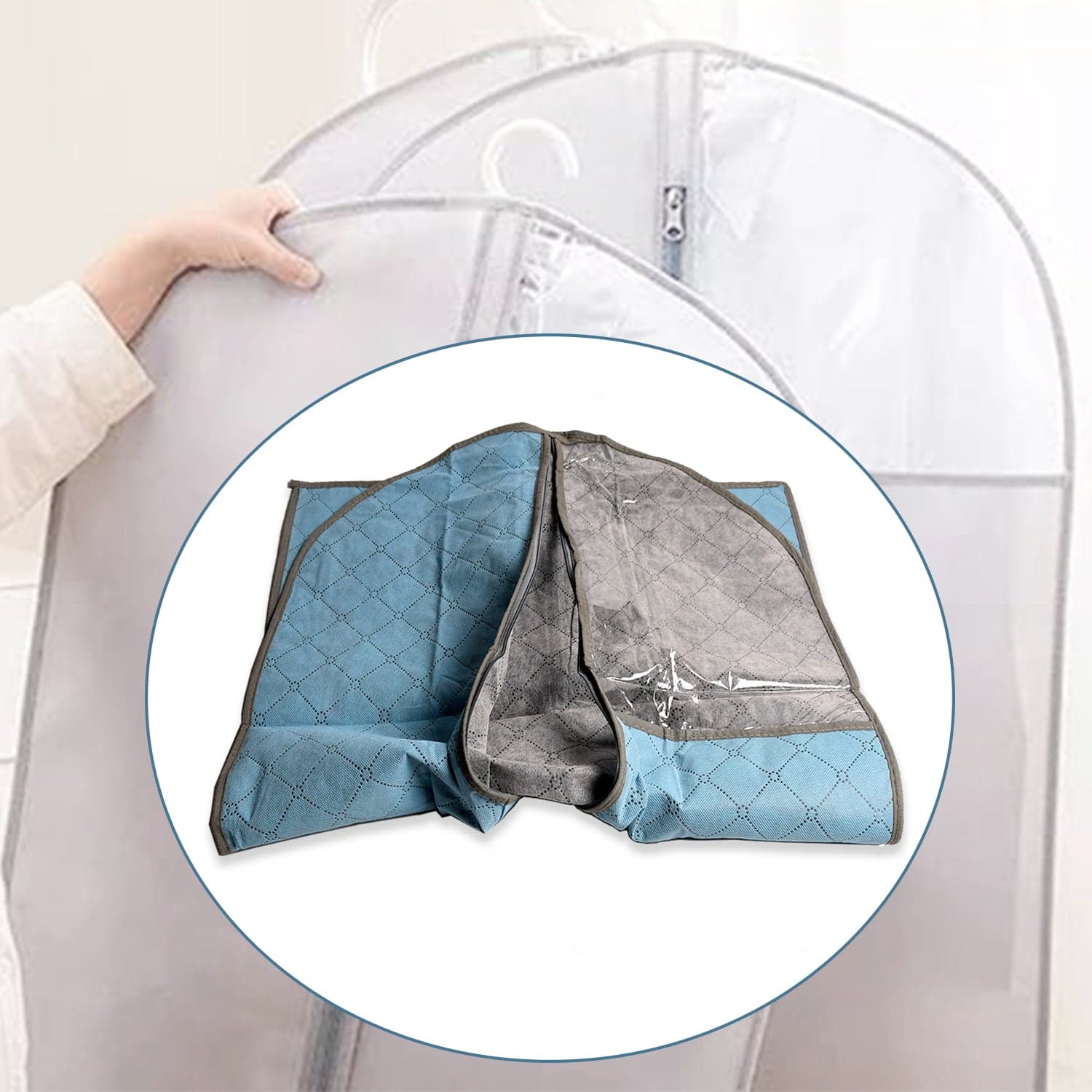 Foldable Non Woven Men's Coat Blazer Suit Cover men's coat blazer cover fold over breathable garment bag suit cover. thumbnail 6