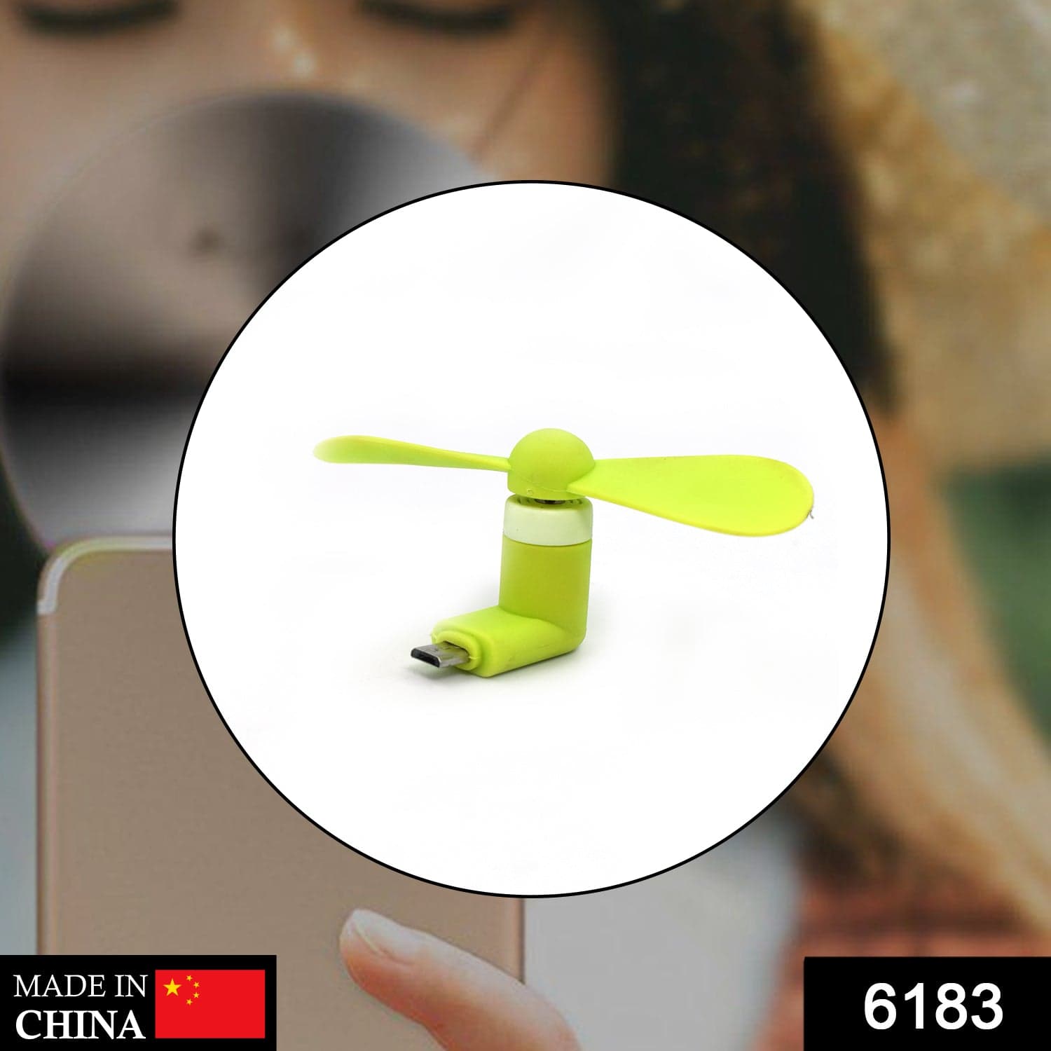 Mini Usb Fan For Having Cool Air Instantly, Anywhere And Anytime Purposes (Micro Port / Mix Color) thumbnail 2