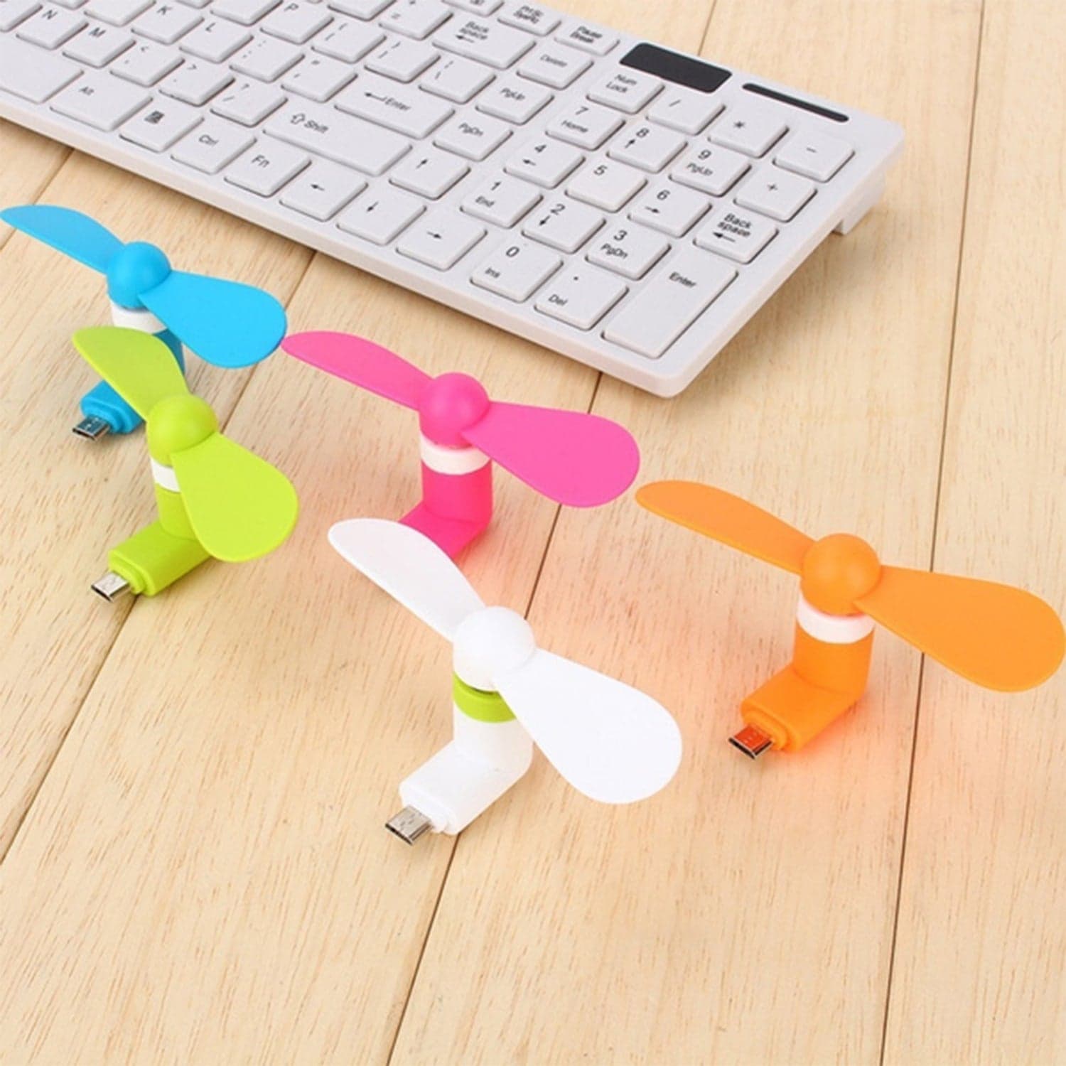 Mini Usb Fan For Having Cool Air Instantly, Anywhere And Anytime Purposes (Micro Port / Mix Color) thumbnail 6