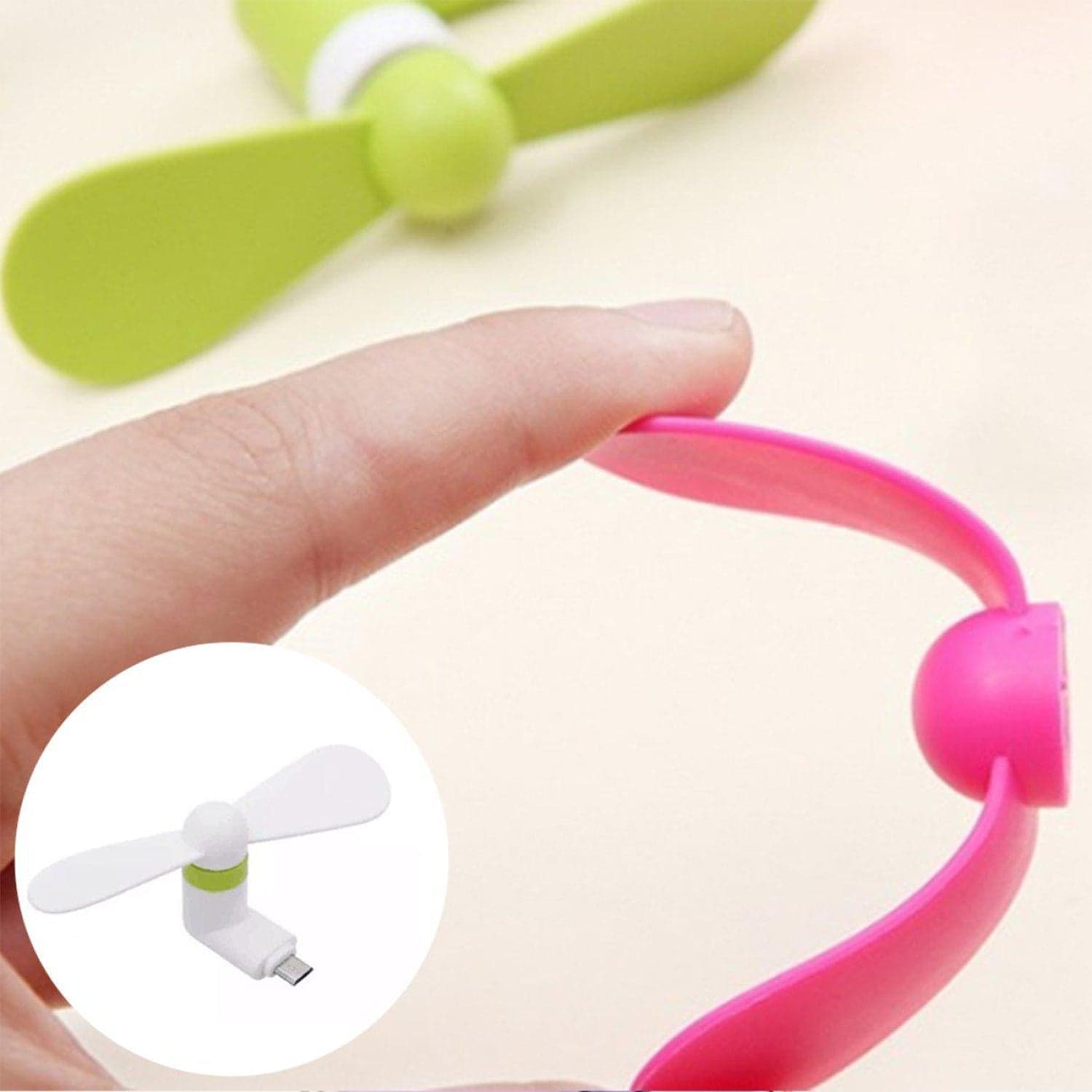 Mini Usb Fan For Having Cool Air Instantly, Anywhere And Anytime Purposes (Micro Port / Mix Color) thumbnail 8