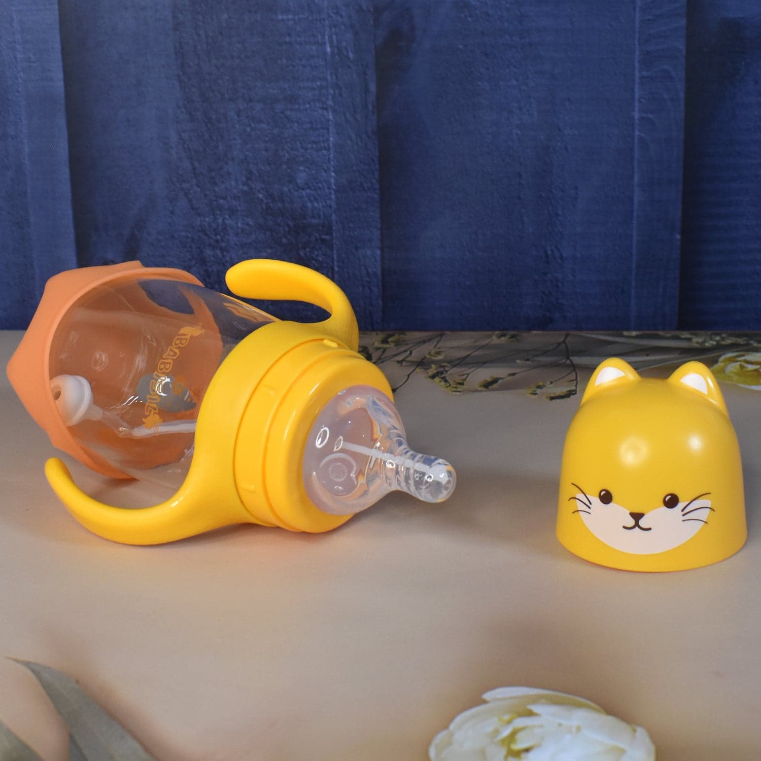 Glass Baby Feeding Bottle with Handles & Straw (300 ML / 1 Pc) thumbnail 4