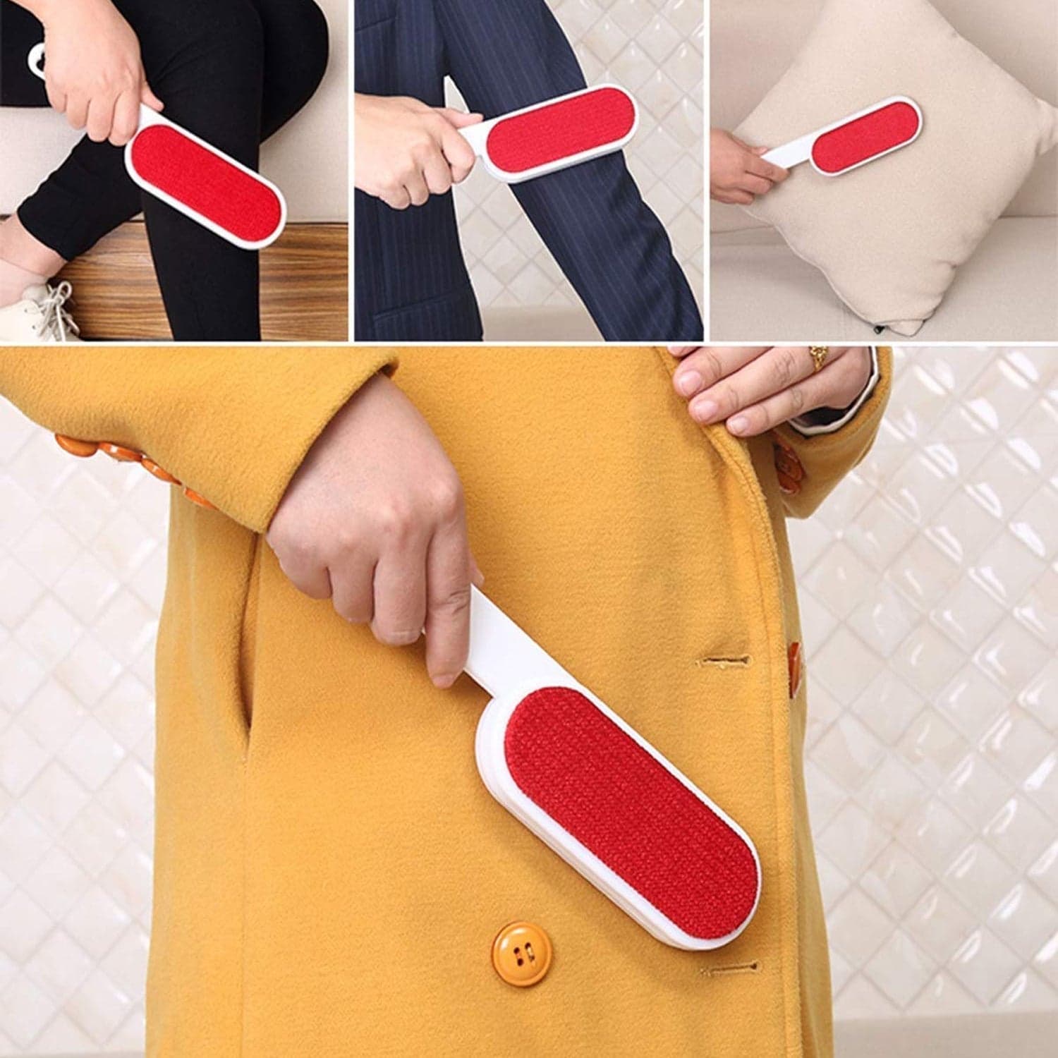 PET HAIR REMOVER MULTI-PURPOSE DOUBLE SIDED SELF-CLEANING AND REUSABLE PET FUR REMOVER thumbnail 5