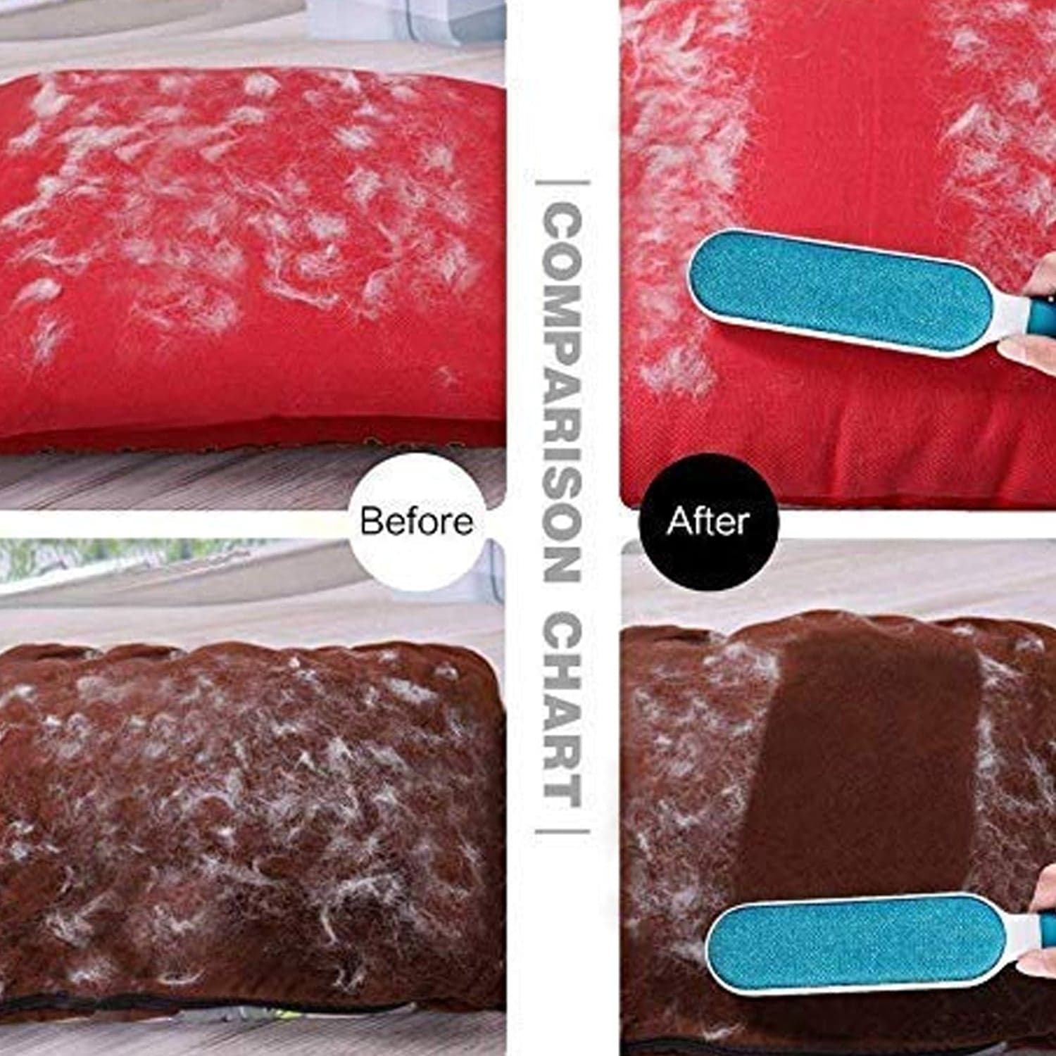 PET HAIR REMOVER MULTI-PURPOSE DOUBLE SIDED SELF-CLEANING AND REUSABLE PET FUR REMOVER thumbnail 6