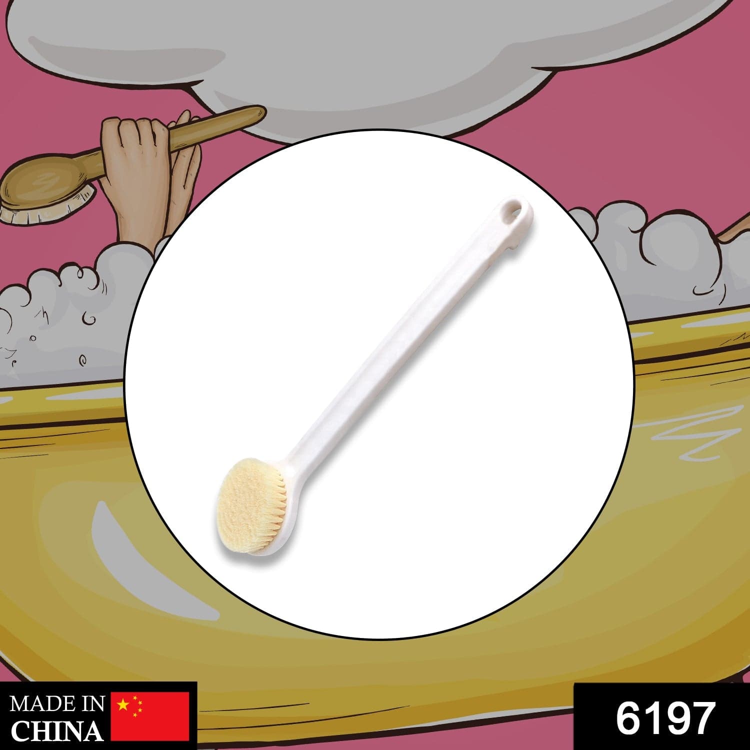 Body Brush Long Handle Dry Brush Soft Bristle Bath Brush Back Scrub Exfoliating Massage. thumbnail 2