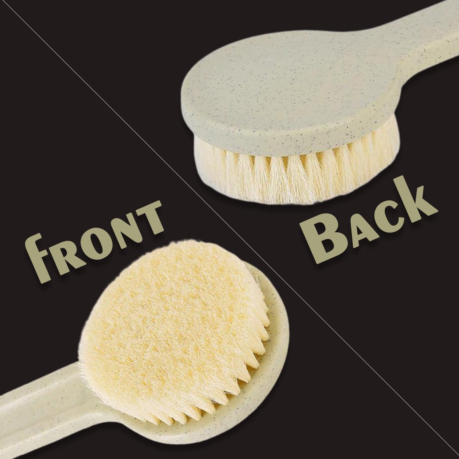 Body Brush Long Handle Dry Brush Soft Bristle Bath Brush Back Scrub Exfoliating Massage. thumbnail 3