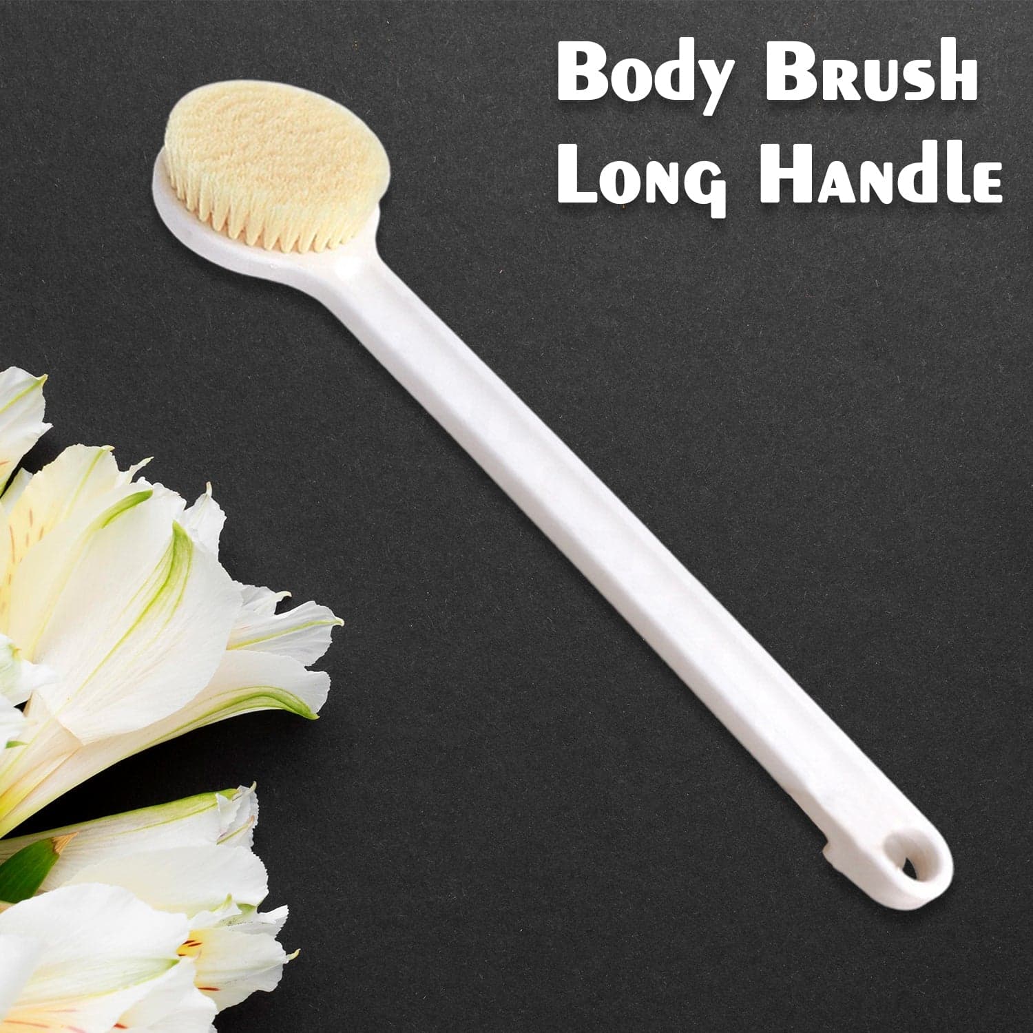 Body Brush Long Handle Dry Brush Soft Bristle Bath Brush Back Scrub Exfoliating Massage. thumbnail 6
