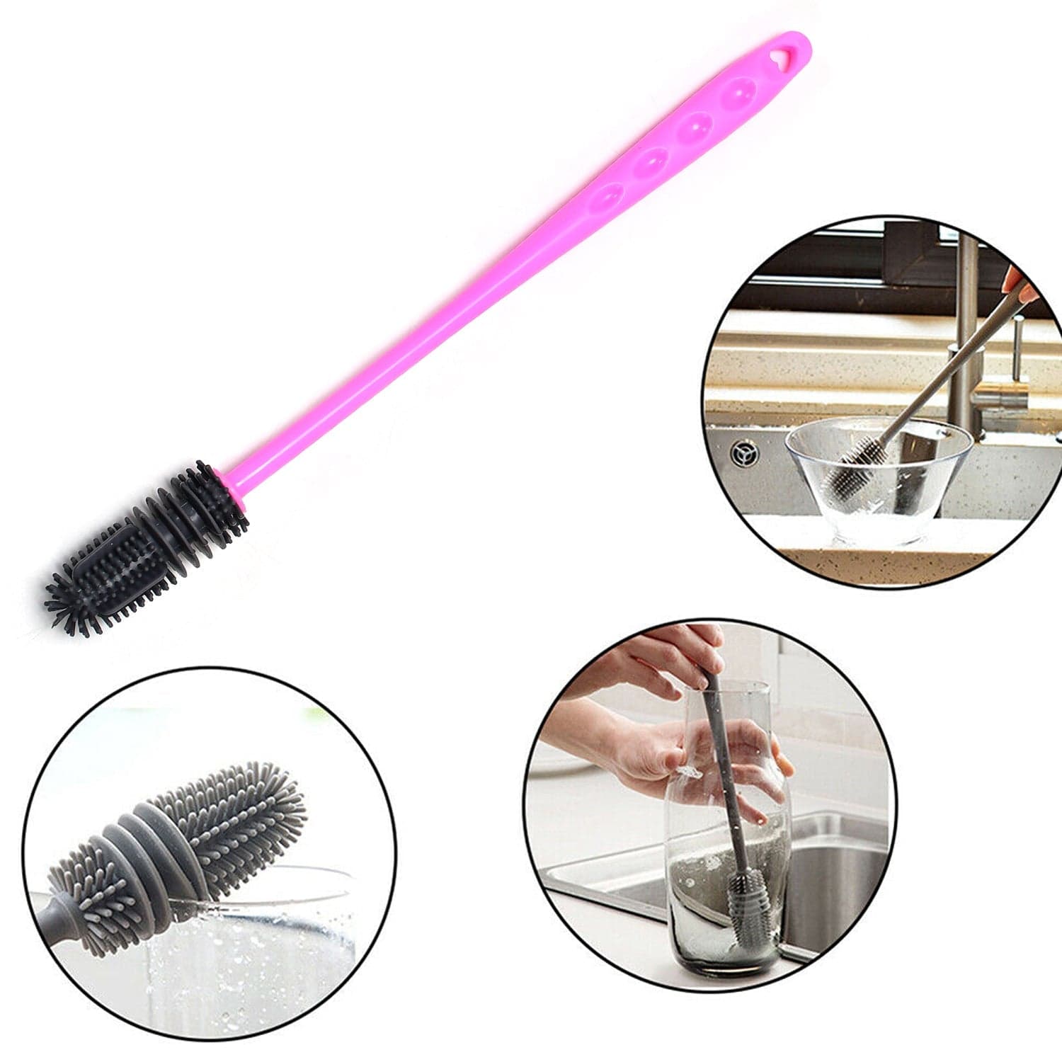 Long Bottle Cleaning Brush for Washing Water Bottle, Narrow Neck Containers thumbnail 1