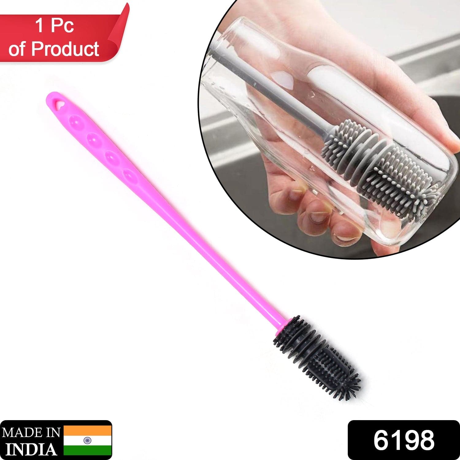 Long Bottle Cleaning Brush for Washing Water Bottle, Narrow Neck Containers thumbnail 2