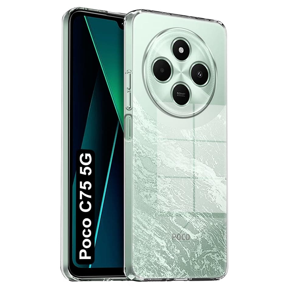 Crystal Clear Back Case Cover For Poco C75 5G | Transparent Back Cover | Raised Bumps For Camera & Screen Protection For Poco C75 5G thumbnail 4