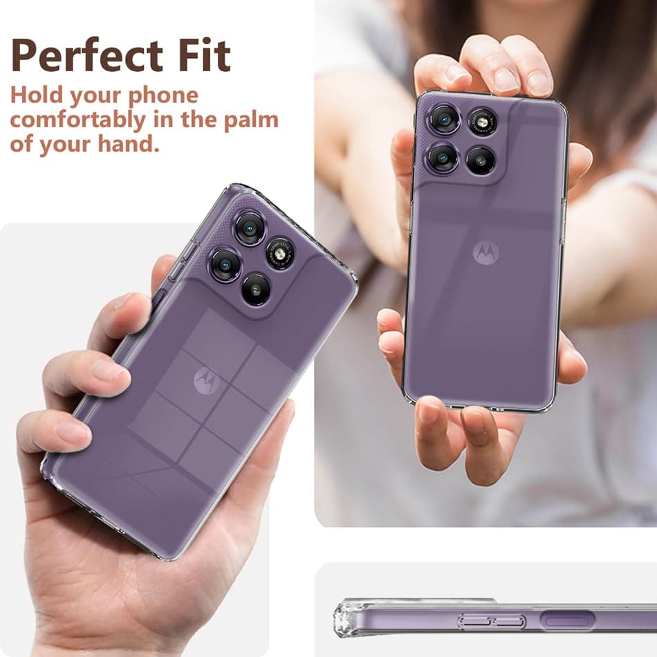 Shockproof Crystar Clear Back Case Cover For Motorola G67 Power 5G / Motorola G57 Power 5G | Transparent Back Cover | Raised Bumps For Camera & Screen Protection thumbnail 6