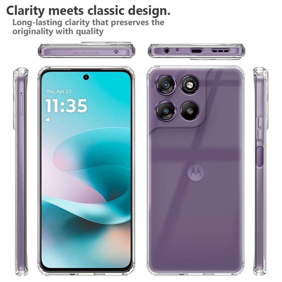 Shockproof Crystar Clear Back Case Cover For Motorola G67 Power 5G / Motorola G57 Power 5G | Transparent Back Cover | Raised Bumps For Camera & Screen Protection thumbnail 4