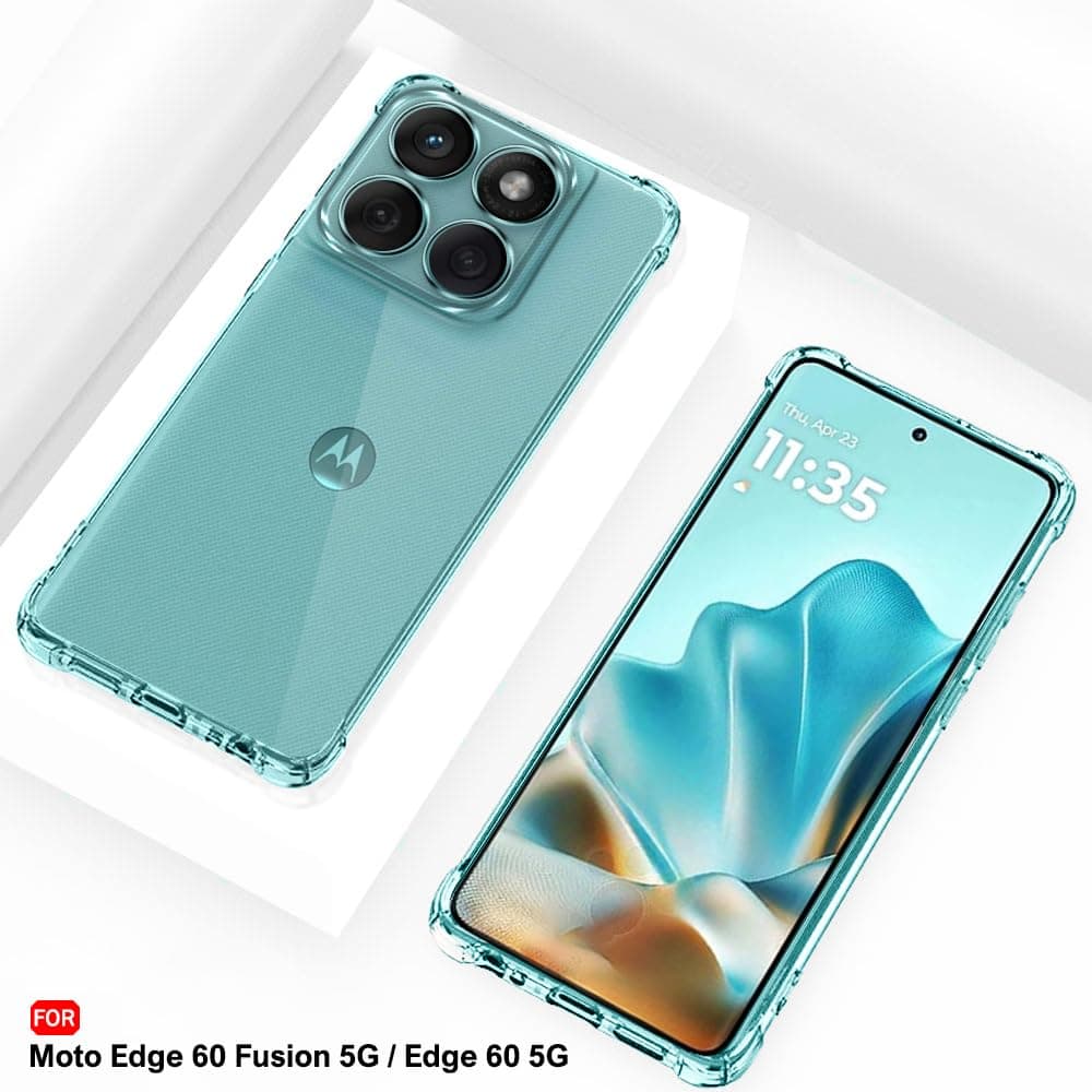 Transparent Crystal Clear Back Cover Case For Motorola Moto Edge 60 Fusion 5G / Edge 60 5G | Shockproof Soft TPU Case | Cushioned Edges For Ultimate Protection Back Case (TPU, Transparent) thumbnail 3