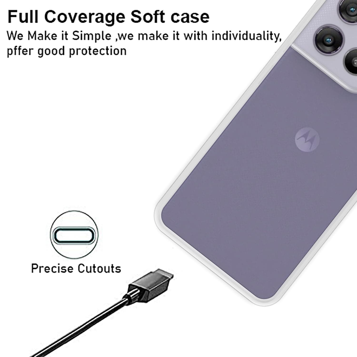 Transparent Back Case Cover For Motorola Moto G67 Power 5G (Soft & Flexible & Camera Protection Back Case) thumbnail 2