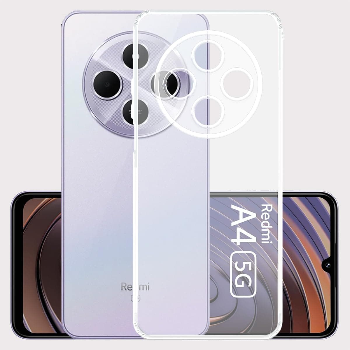 Silicon Back Cover Case For Mi Redmi A4 / Redmi 14c (5G) / Poco M7 (5G) (Transparent) Camera Protection With Dust Plug thumbnail 4