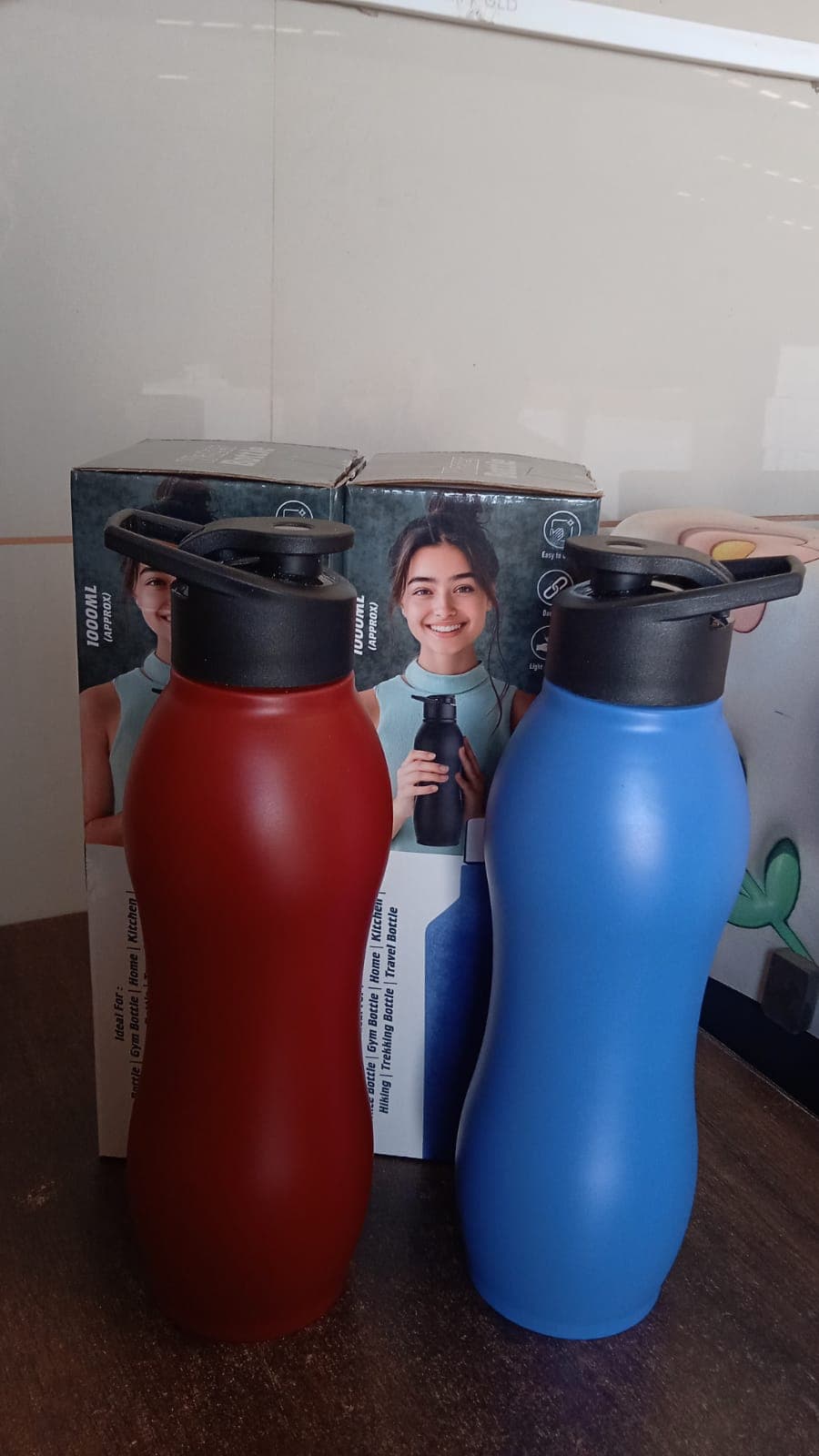 Stainless Steel Water Bottle (1000ML / Mix Colour / 1 Pc / Matte) thumbnail 7