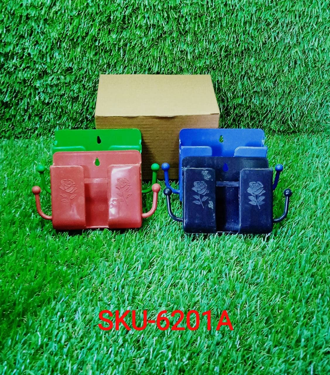 Wall Mounted Storage Box / Remote Storage Organizer Case with 2 Side Hanging Hooks (4 Pcs Set) thumbnail 10