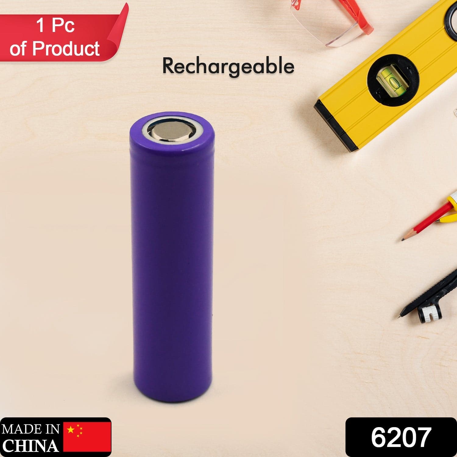 High-Capacity Released Rechargeable Batteries 3.7V 1200Mah Flat Top Lithium Rechargeable Battery (1pc) thumbnail 2