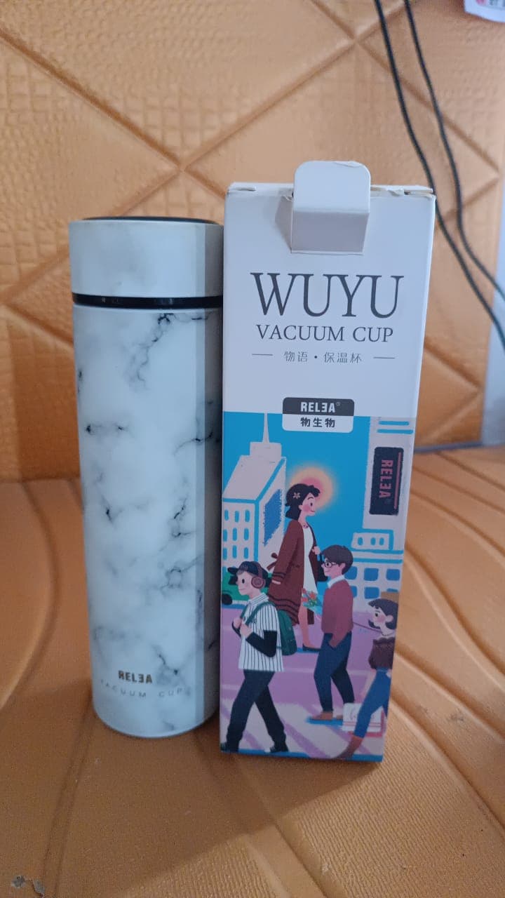 Stainless Steel Temperature Insulated Water Bottle With Marble Pattern (500ml Approx) thumbnail 7