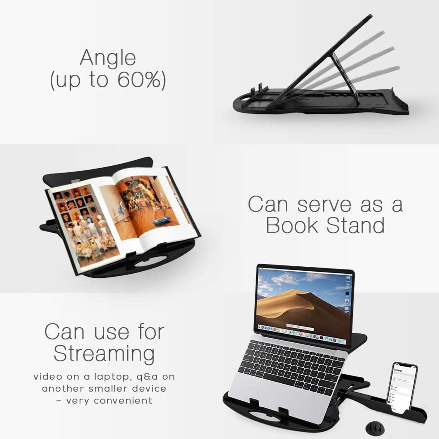 Adjustable Laptop Stand Patented Riser. With Portable Mobile Stand thumbnail 7