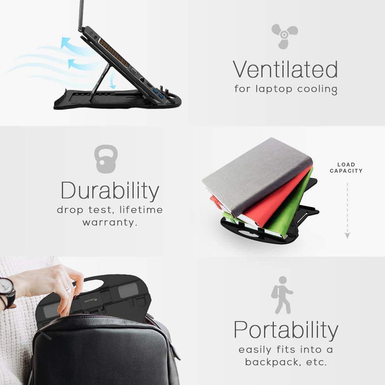 Adjustable Laptop Stand Patented Riser. With Portable Mobile Stand thumbnail 8