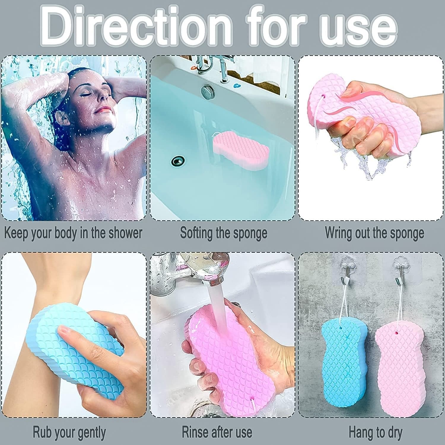 Ultra Soft Exfoliating Sponge | Dead Skin Remover Sponge For Body | Face Scrubber for Women and Men thumbnail 7