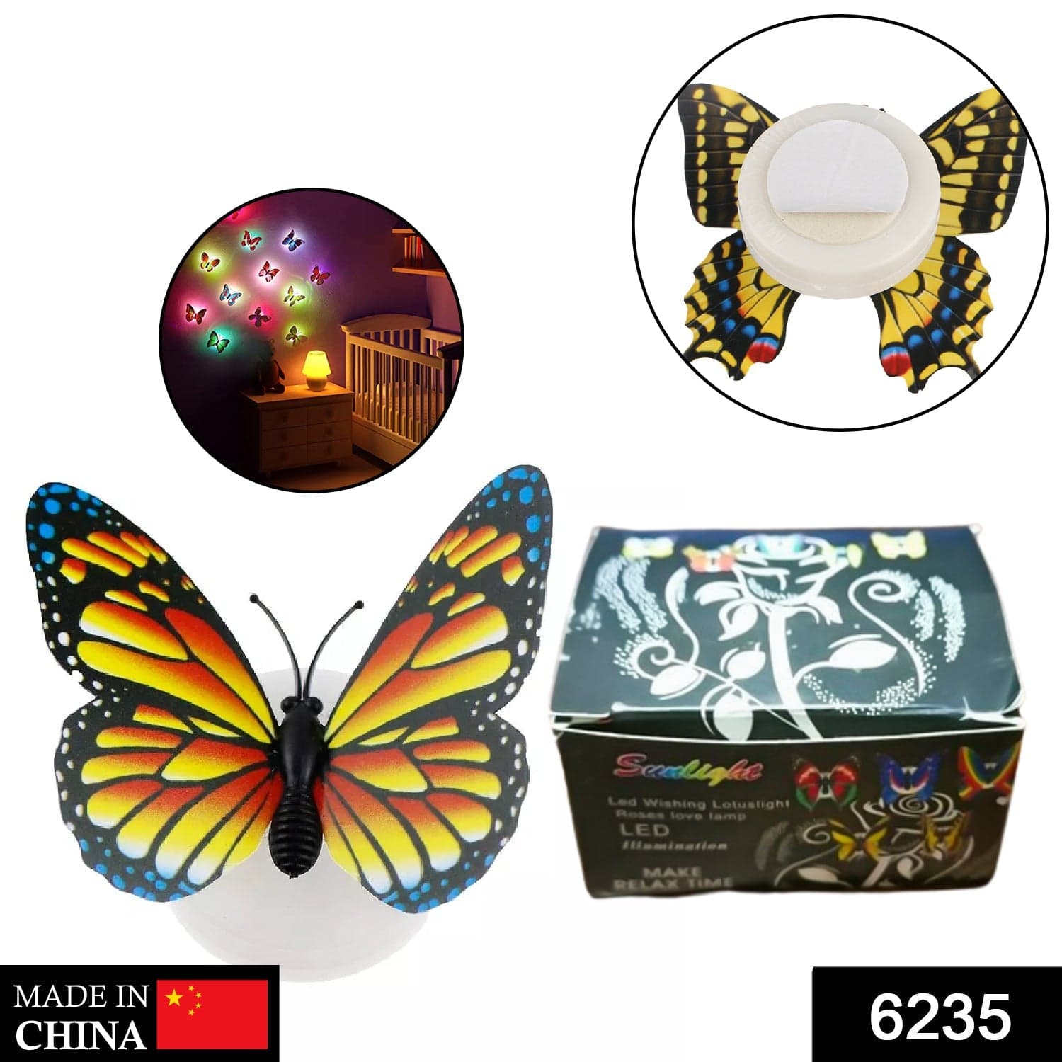 The Butterfly 3D Night Lamp Comes With 3D Illusion Design Suitable For Drawing Room thumbnail 2