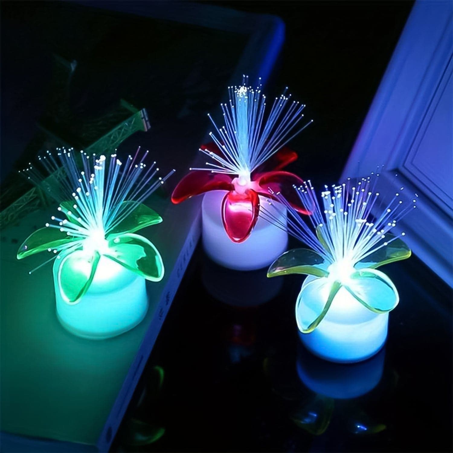 Fiber Optic Light, Mini Color Change Led Table Centerpieces, Light Up Candle, Diwali - Pack Of 12 thumbnail 5