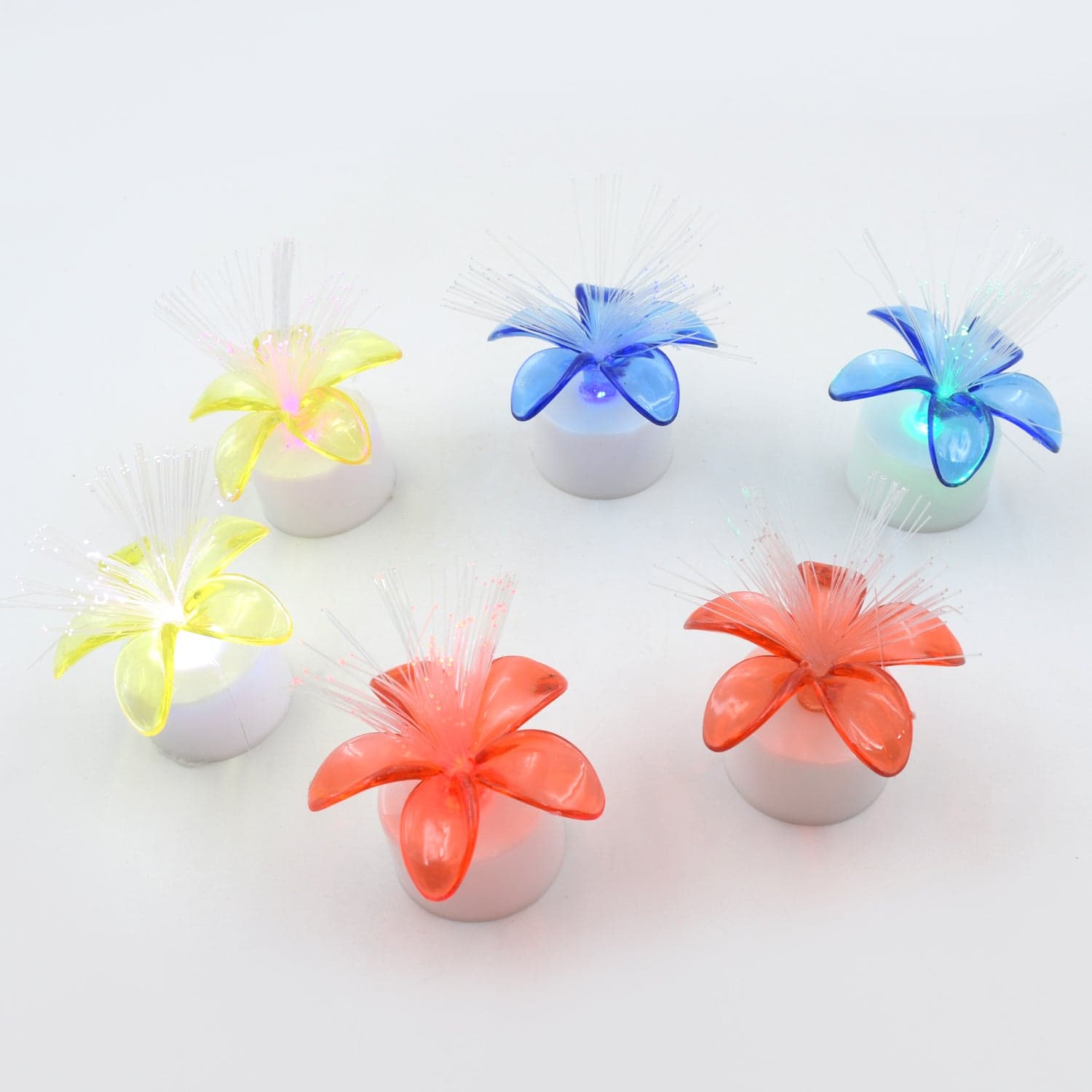 Fiber Optic Light, Mini Color Change Led Table Centerpieces, Light Up Candle, Diwali - Pack Of 6 thumbnail 3