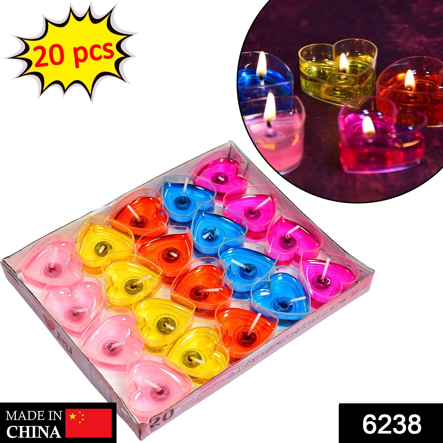 Heart Shape Wax Scented Candles, Diwali (Pack of 20 pcs) thumbnail 2