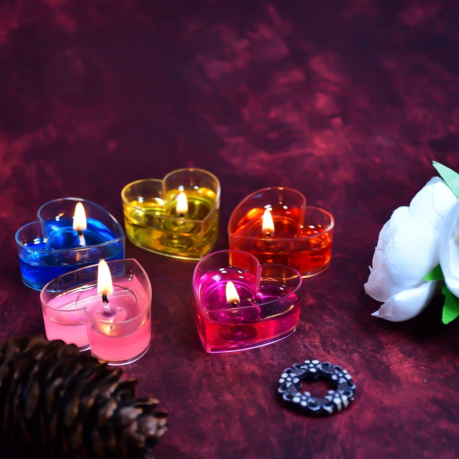 Heart Shape Wax Scented Candles, Diwali (Pack of 20 pcs) thumbnail 5