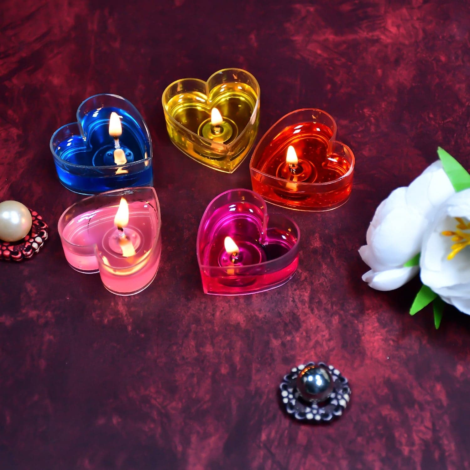 Heart Shape Wax Scented Candles, Diwali (Pack of 20 pcs) thumbnail 7