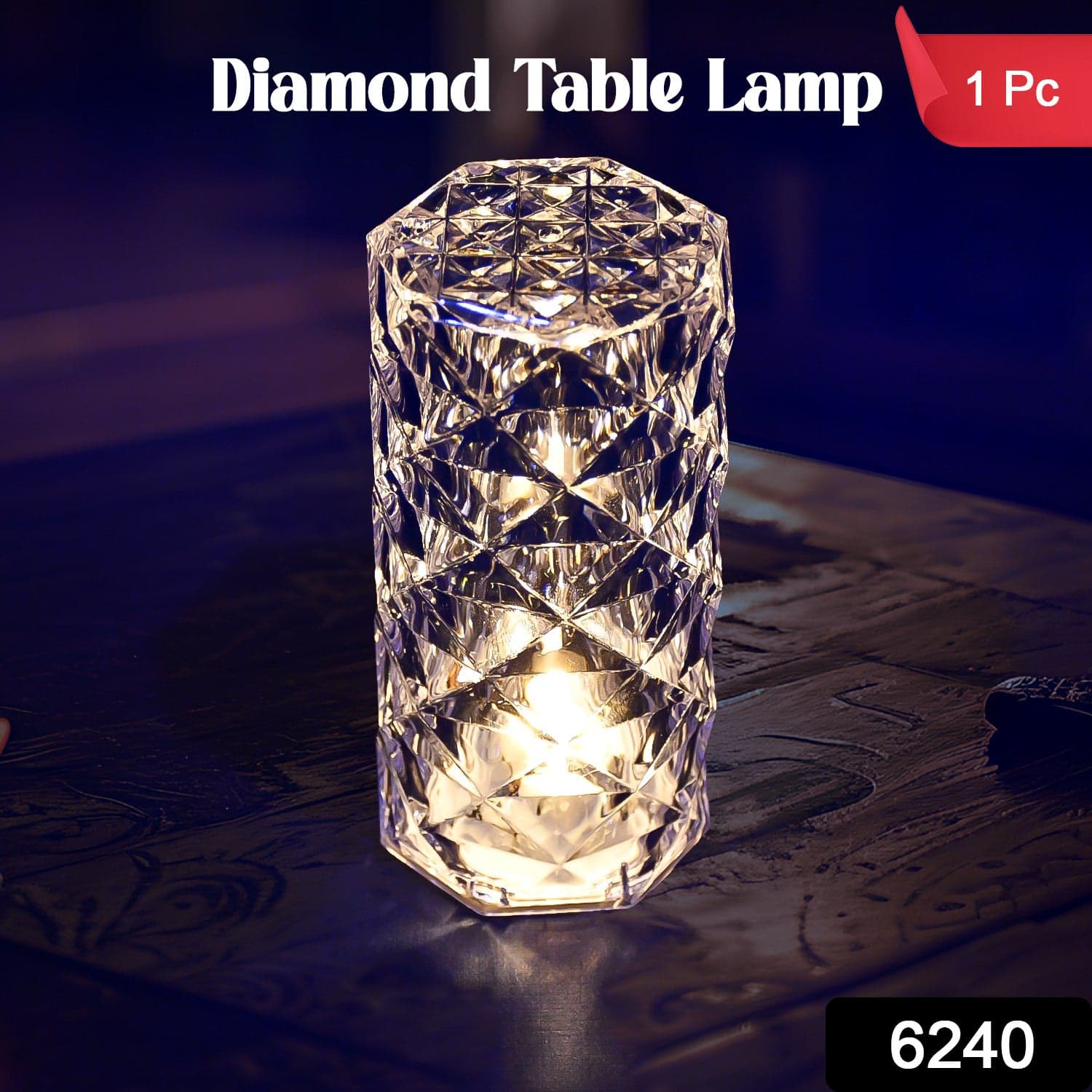 Diamond table lamp Candles for Home Decoration, Crystal Candle Lights, Diwali thumbnail 2