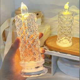 Rose Candles for Home Decoration, Crystal Candle Lights, Diwali ID-6241