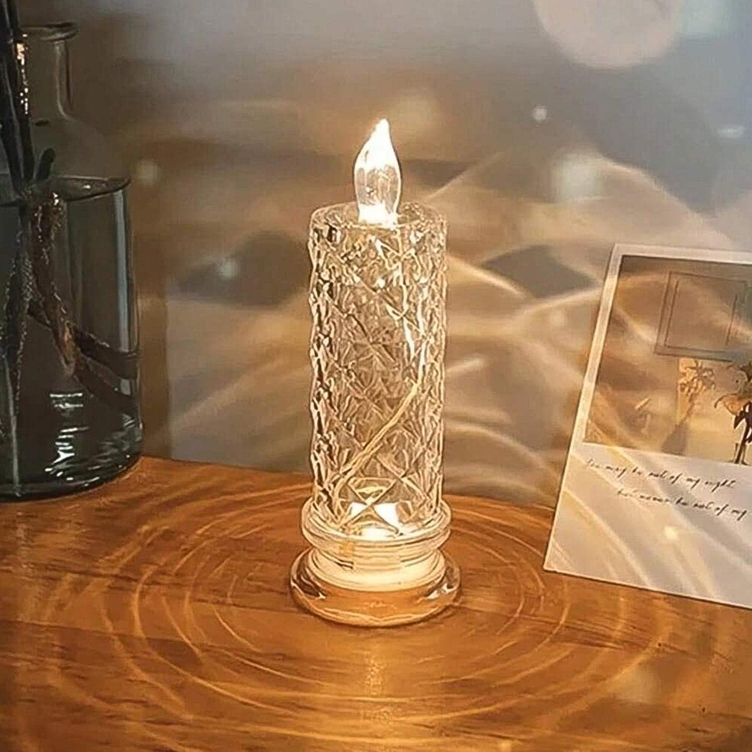 Rose Candles for Home Decoration, Crystal Candle Lights, Diwali ID-6241 thumbnail 5