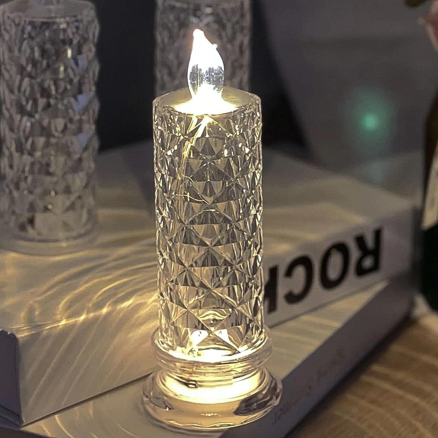 Rose Candles for Home Decoration, Crystal Candle Lights, Diwali ID-6241 thumbnail 6