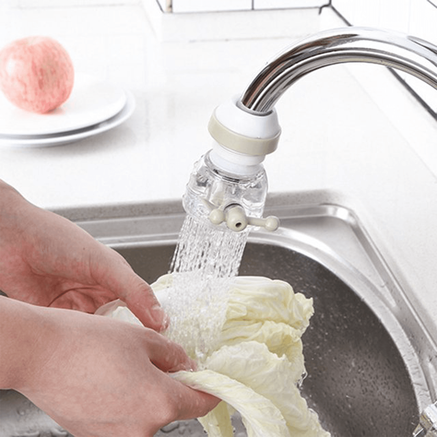 Adjustable Water Faucet Can Rotate 360 Degree Shower Head Anti Spattering Water-Saving Tap Nozzle Extended Filter Water Saving thumbnail 4
