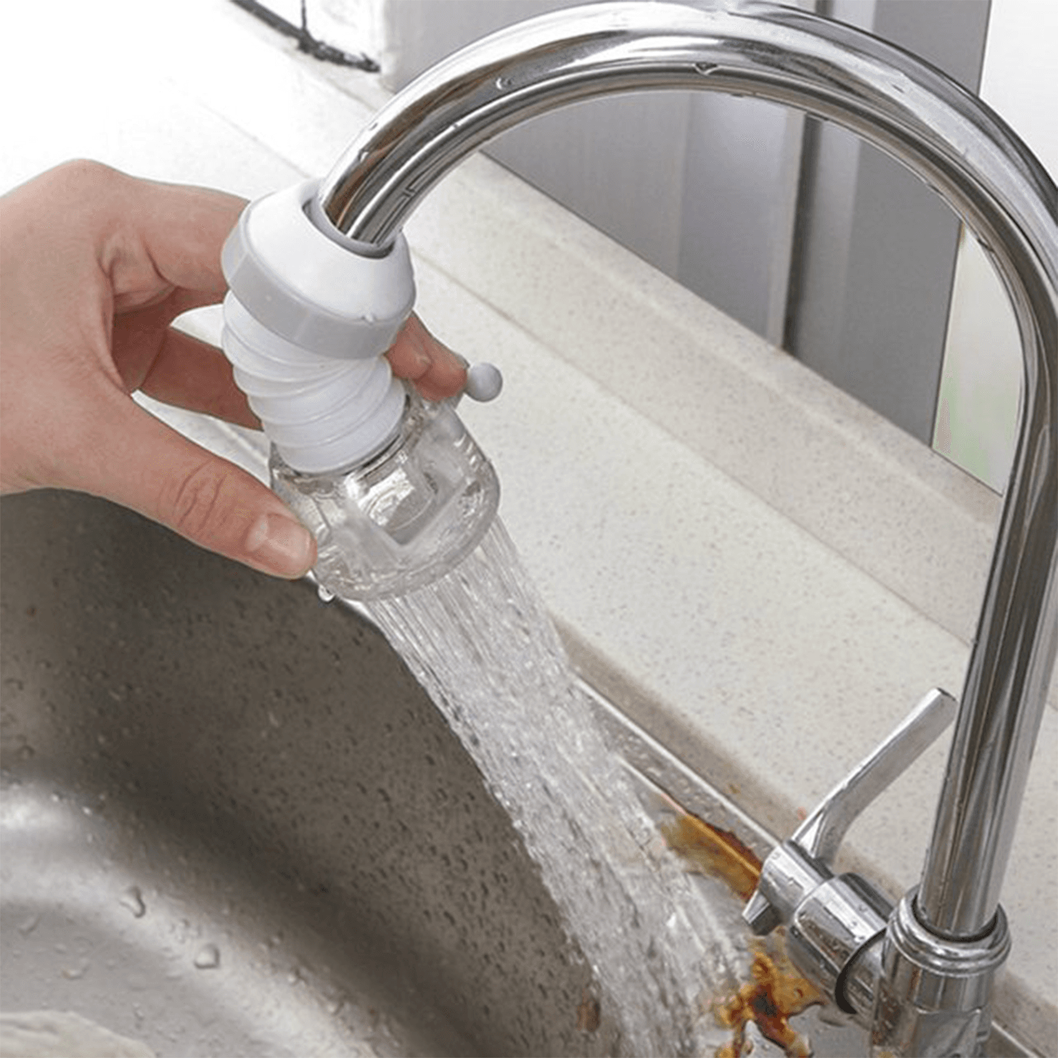 Adjustable Water Faucet Can Rotate 360 Degree Shower Head Anti Spattering Water-Saving Tap Nozzle Extended Filter Water Saving thumbnail 5
