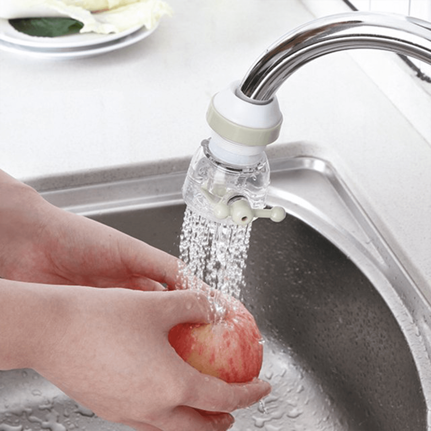 Adjustable Water Faucet Can Rotate 360 Degree Shower Head Anti Spattering Water-Saving Tap Nozzle Extended Filter Water Saving thumbnail 6