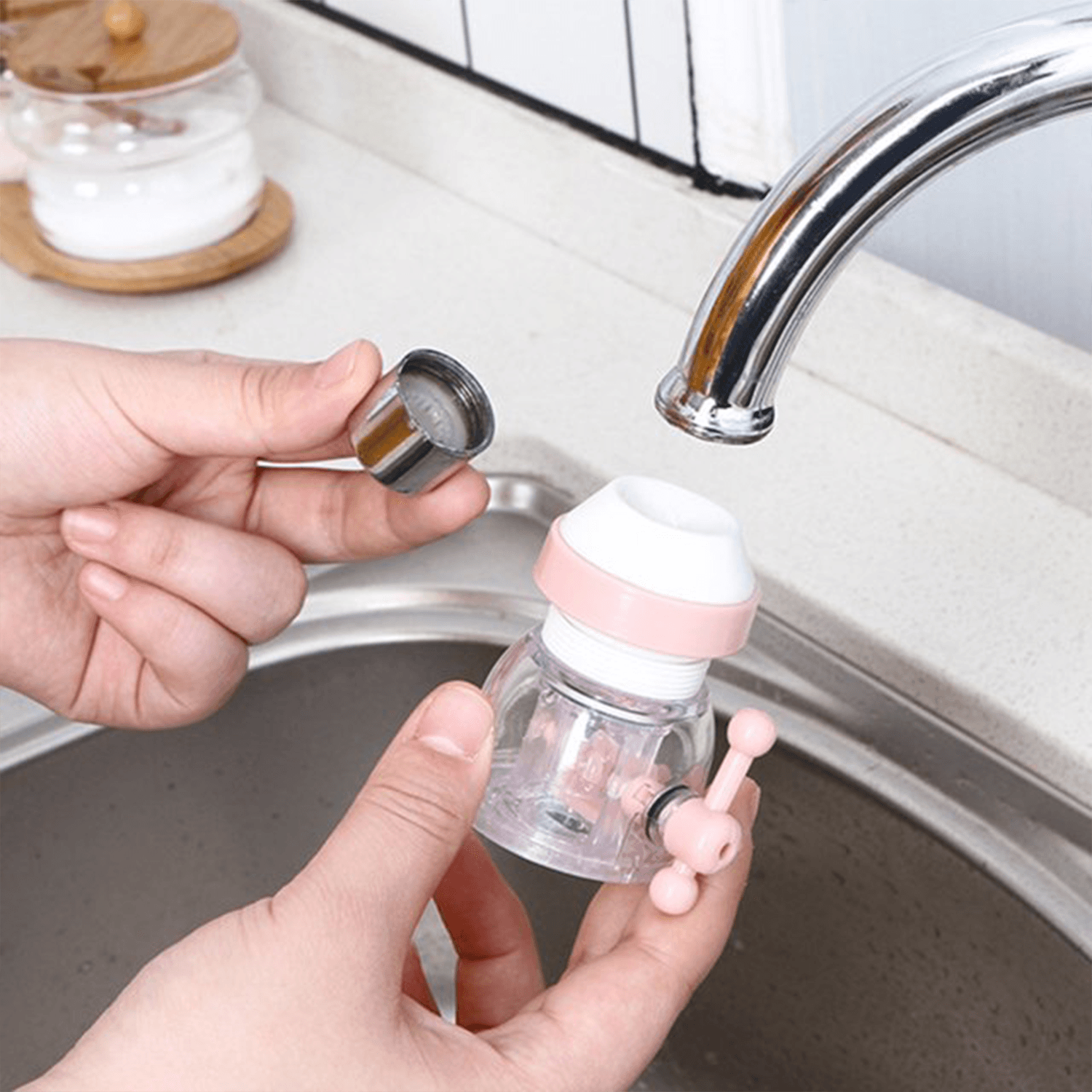 Adjustable Water Faucet Can Rotate 360 Degree Shower Head Anti Spattering Water-Saving Tap Nozzle Extended Filter Water Saving thumbnail 8