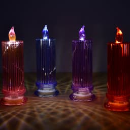 Big Simple Candles for Home Decoration, Crystal Candle Lights, Diwali (Multicolor)