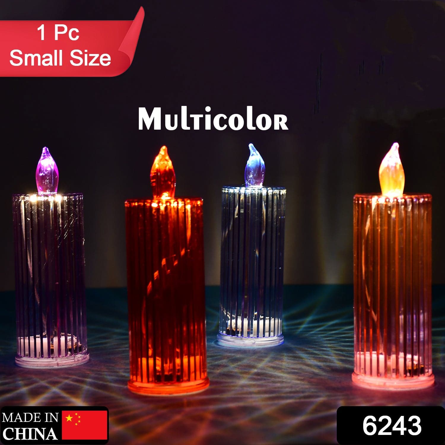 Big Simple Candles for Home Decoration, Crystal Candle Lights, Diwali (Multicolor) thumbnail 2
