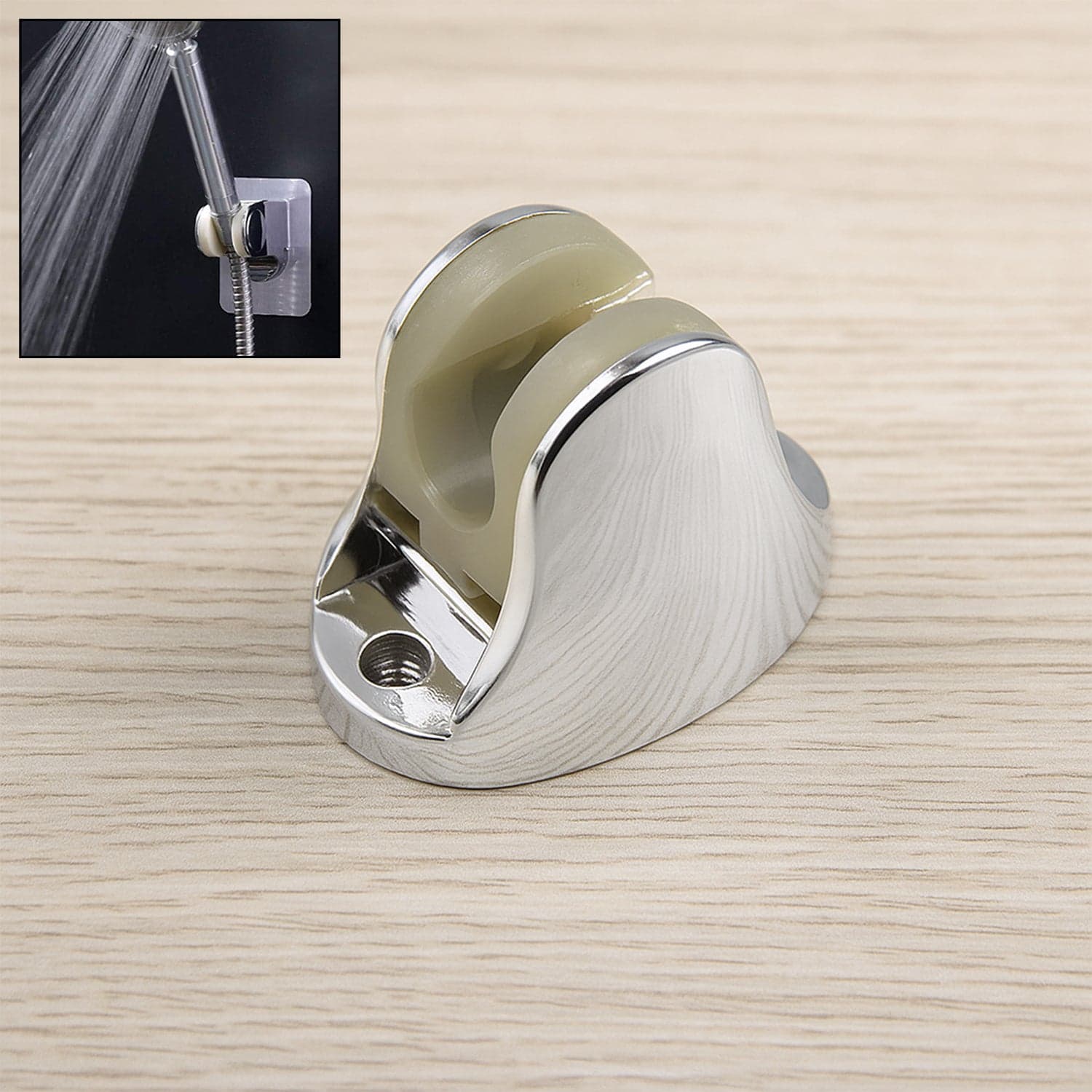 ADJUSTABLE HAND SHOWER HOLDER WITH FIXING SCREWS ADJUSTABLE BRACKET FOR BATHROOM (Loose) thumbnail 1